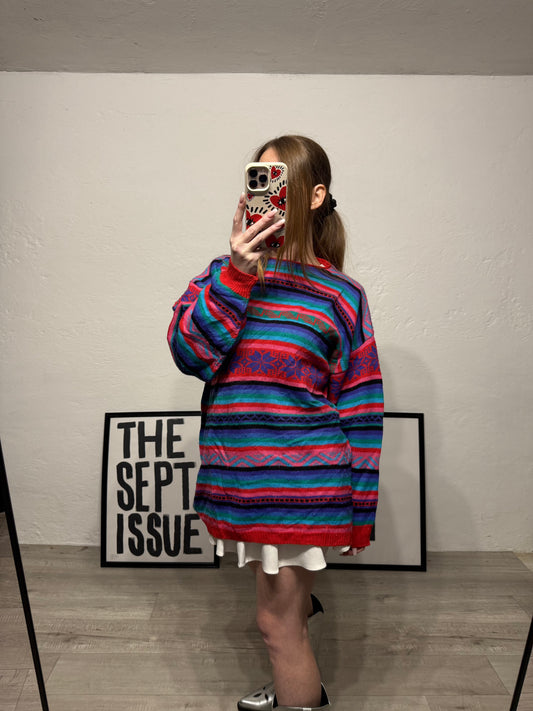 Maglioncino vintage winter fantasia righe