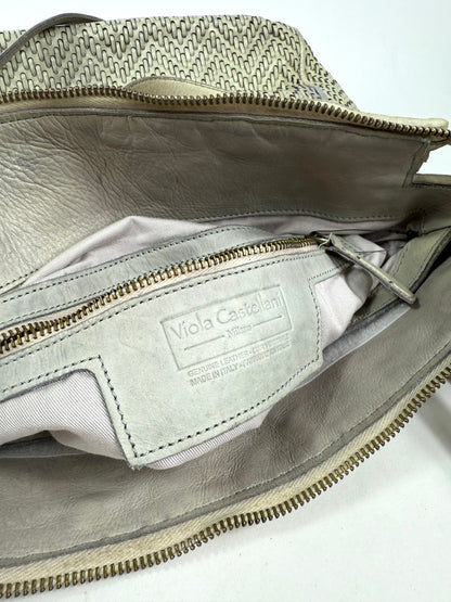 Borsa shopper in pelle intrecciata