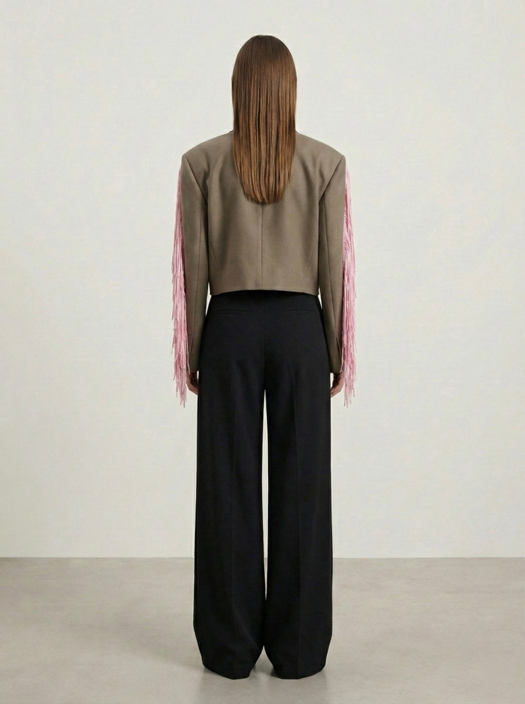 Blazer crop ‘Pink fringes’