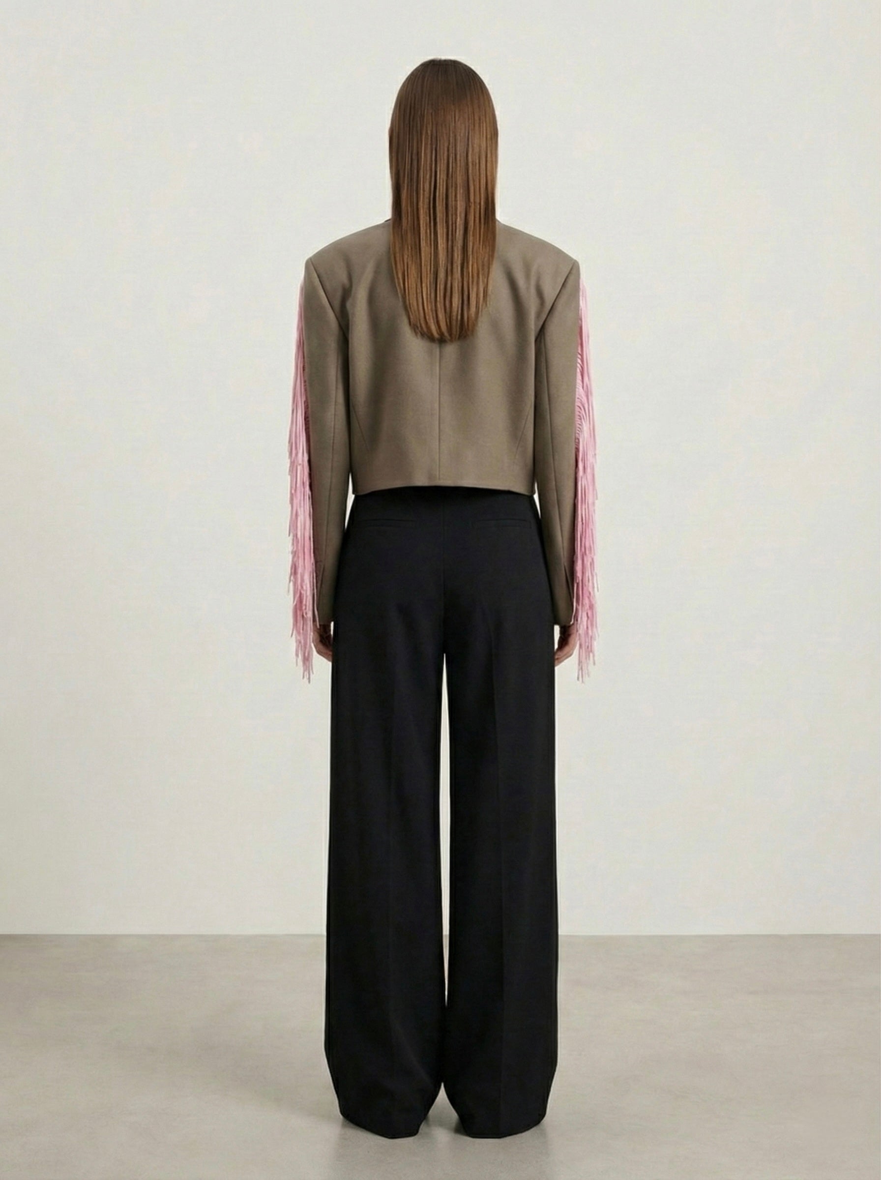 Blazer crop ‘Pink fringes’