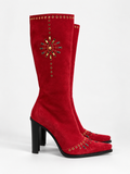 Stivale tacco vintage scamosciato Casadei