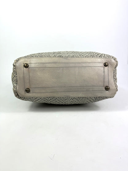 Borsa shopper in pelle intrecciata