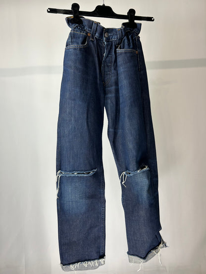 Jeans caramella Levi’s 501 cut out borchie tg.S