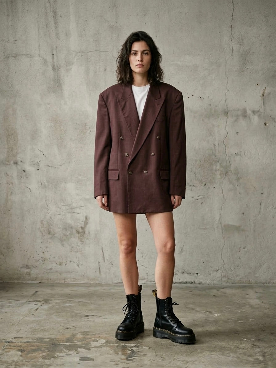 Blazer burgundy doppiopetto ‘Gioconda’ handmade