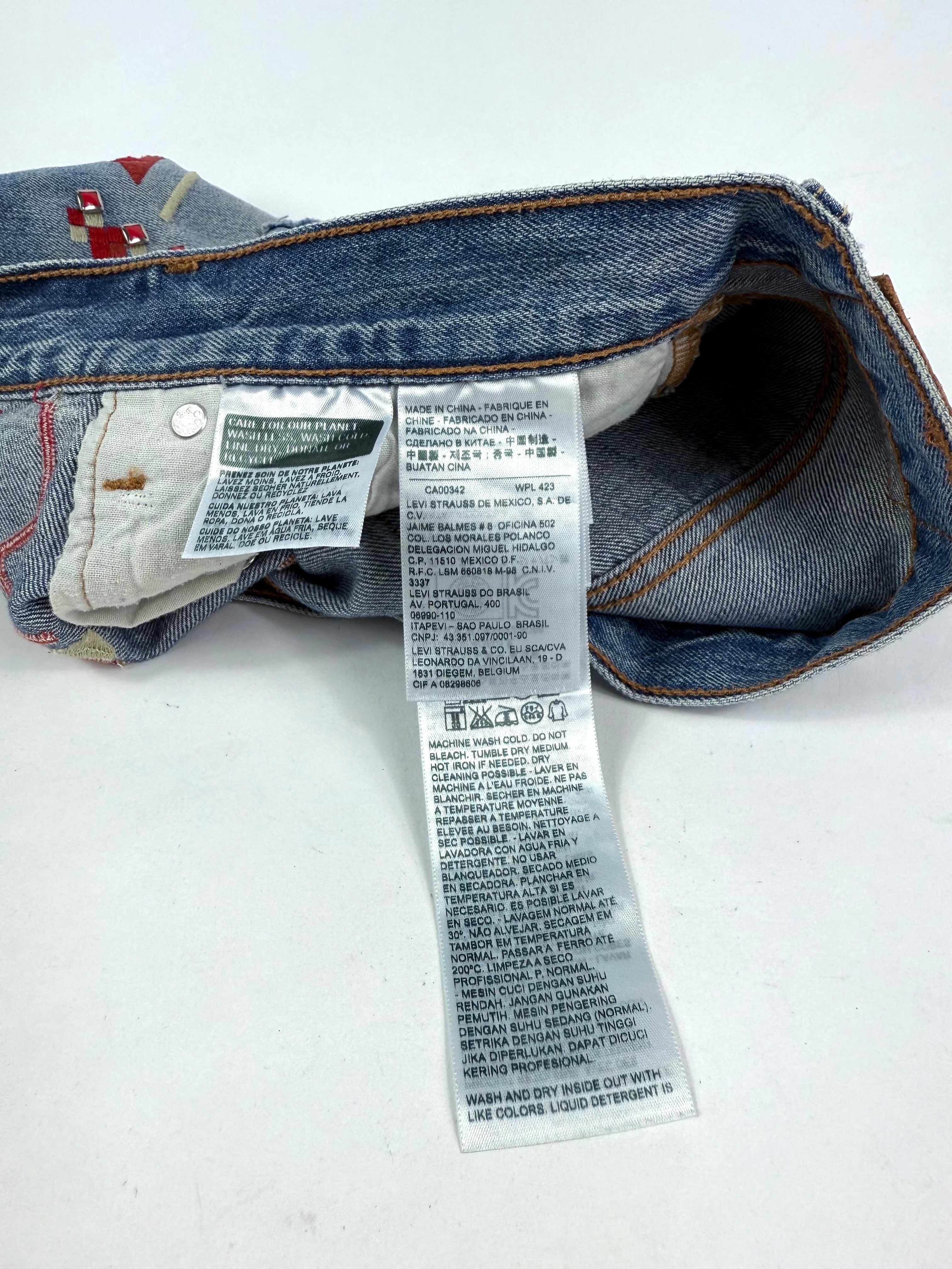 Short denim custom Levi’s reworked