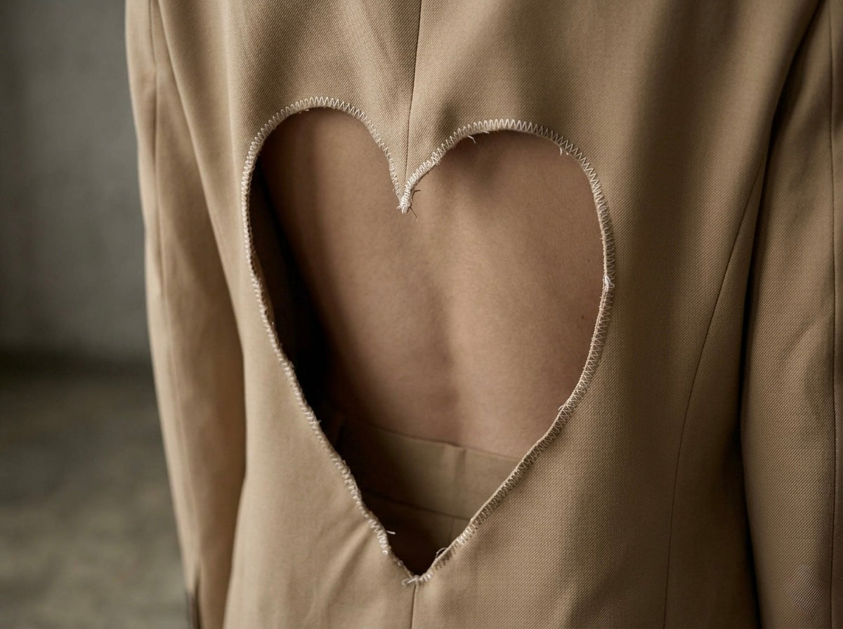 Blazer doppiopetto ‘white ghost heart’ reworked