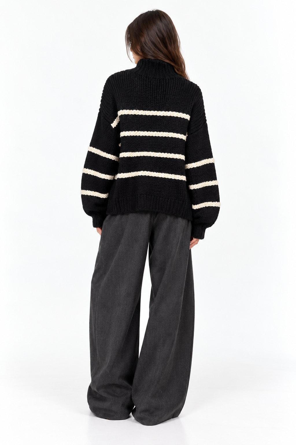Maglione oversize righe