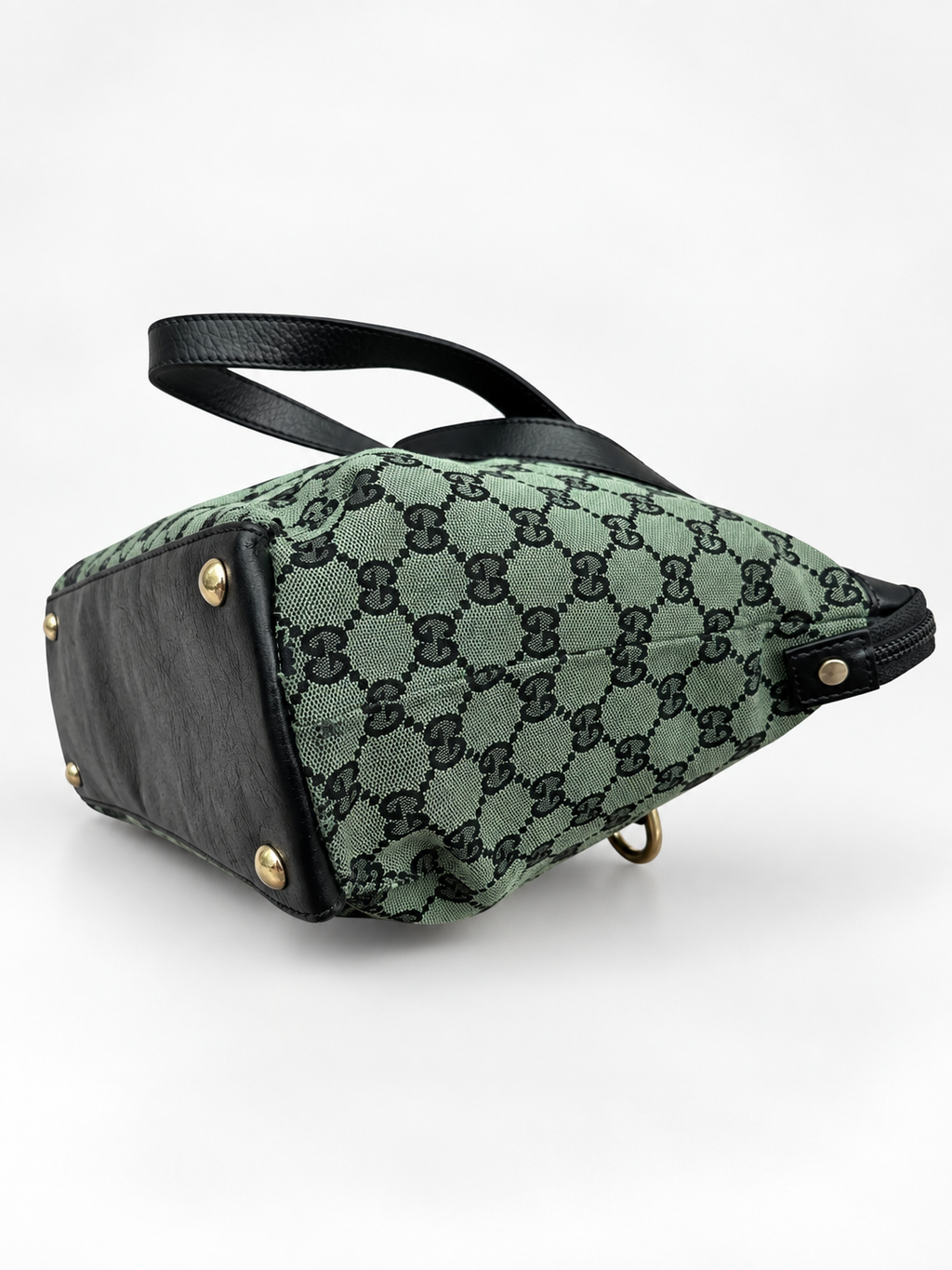 Gucci Tote GG Monogram Abbey Green Vintage Canvas e Pelle