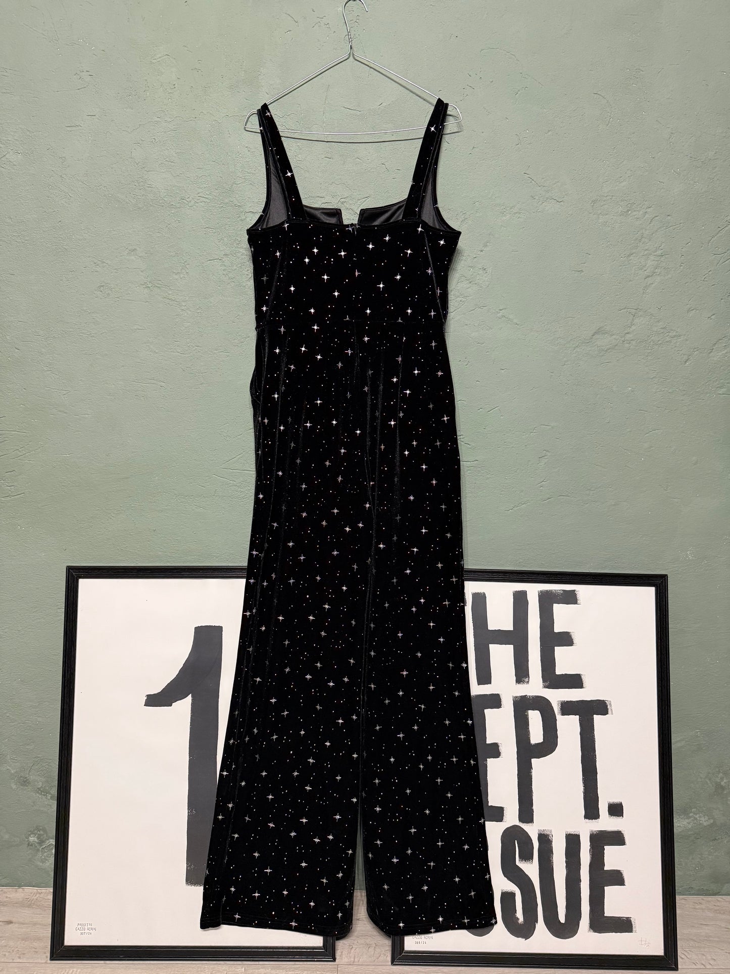 Tuta velluto stampa argento