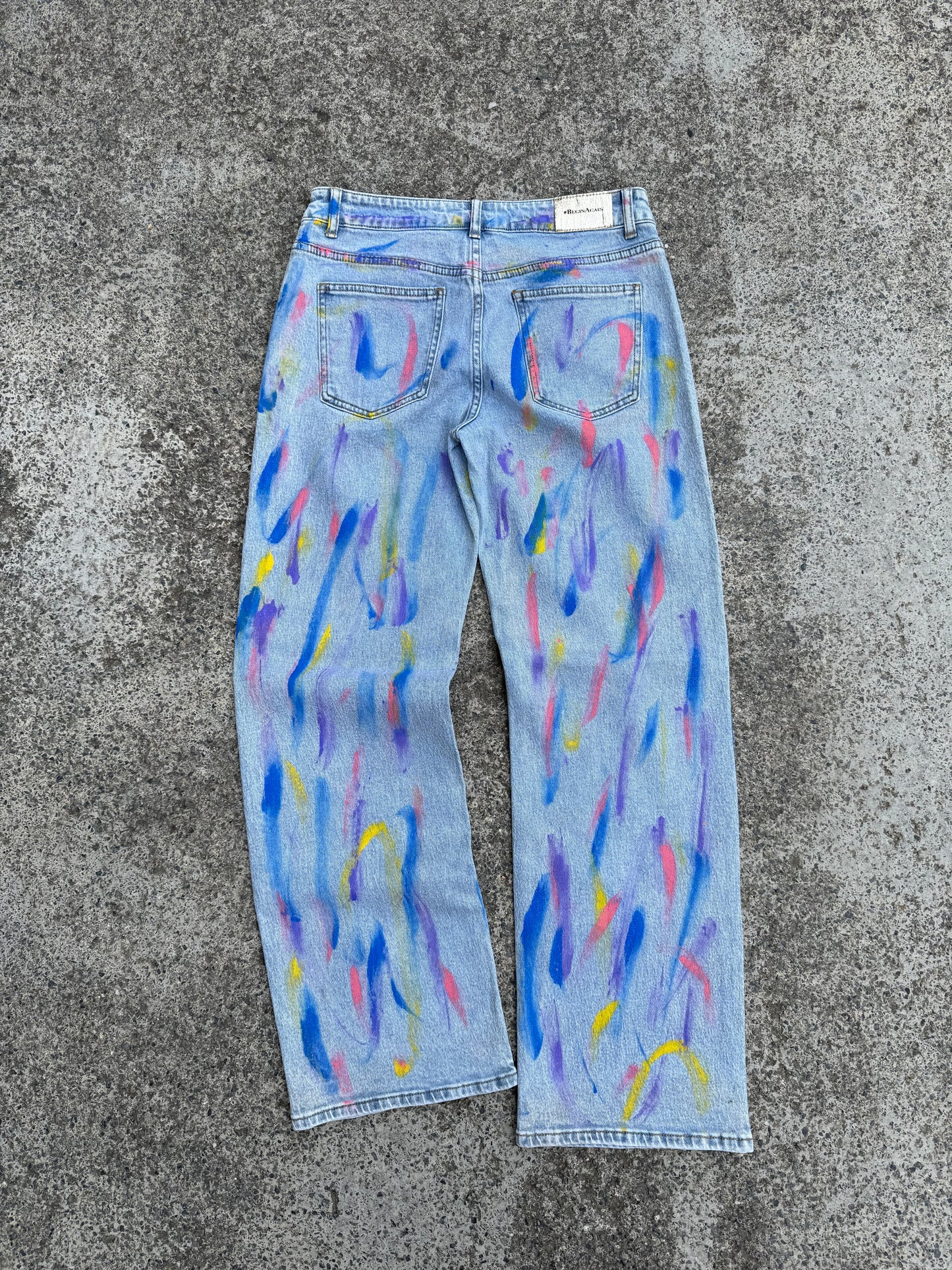 Jeans painting handmade tg.M