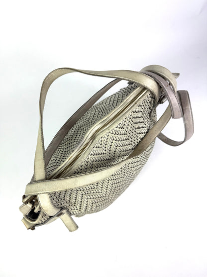 Borsa shopper in pelle intrecciata