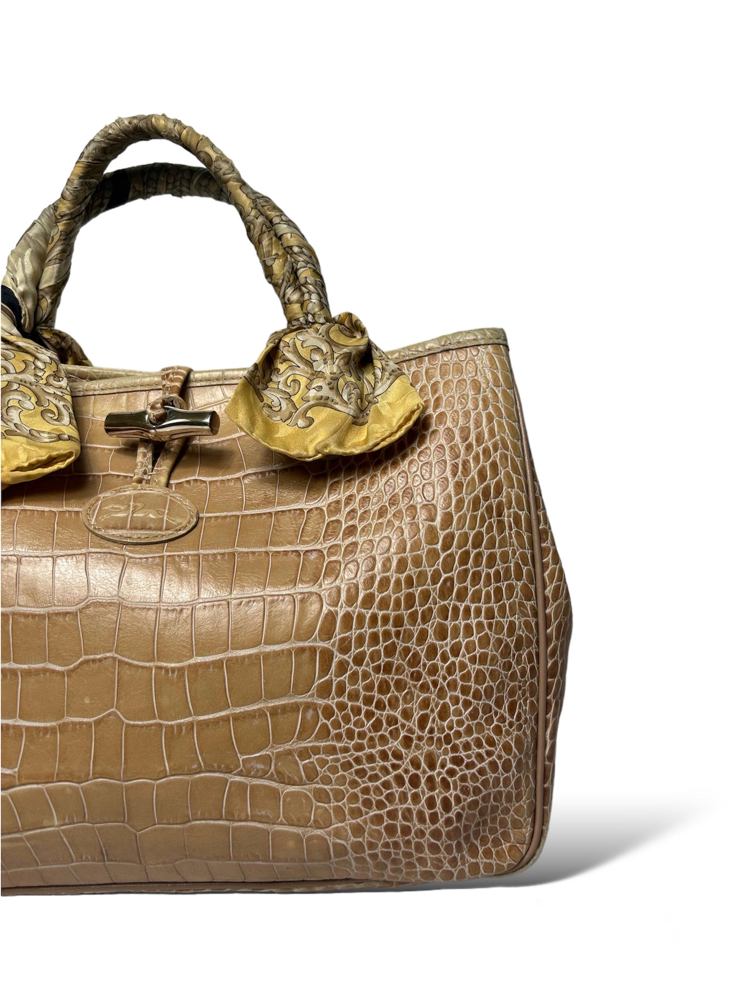 Borsa Roseau crocodile Longchamp