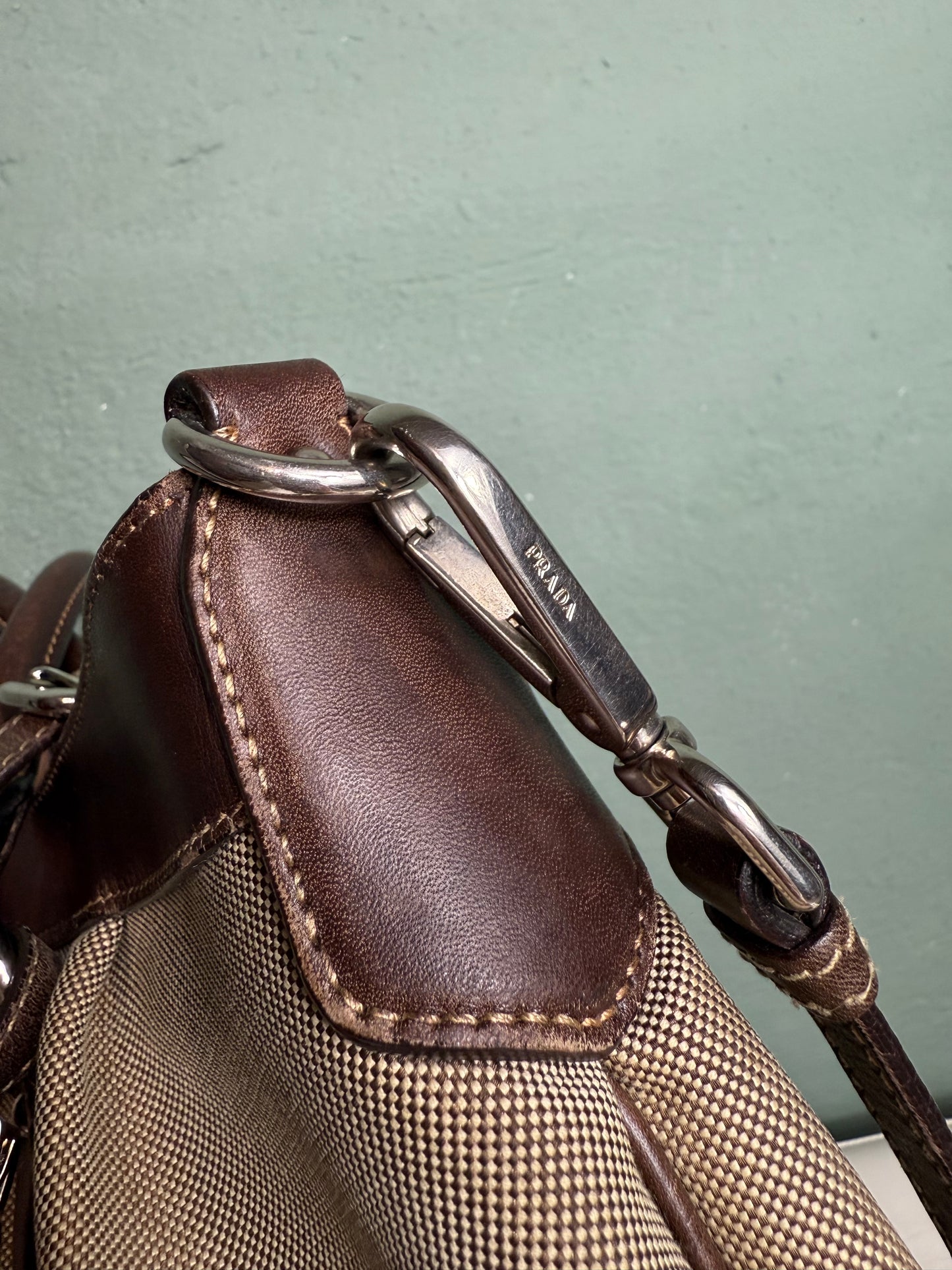 Prada Brown Canapa Canvas & Leather