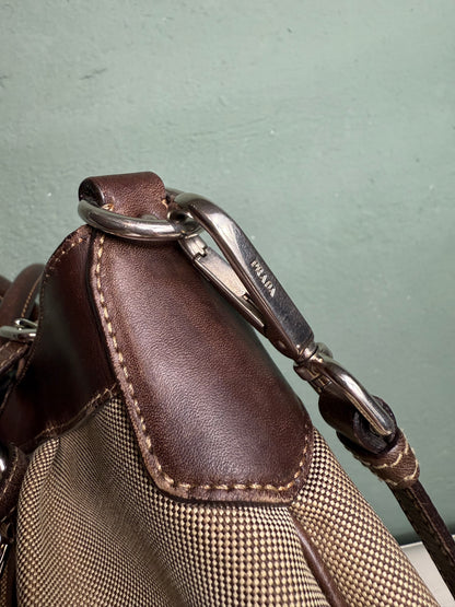 Prada Brown Canapa Canvas & Leather
