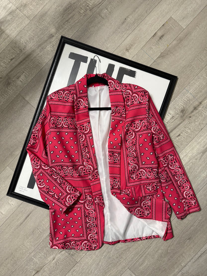 Blazer fantasia paisley fucsia