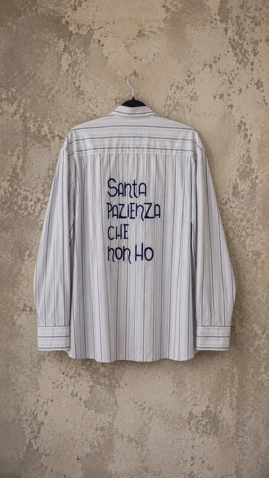 Camicia righe ‘Santa Pazienza’