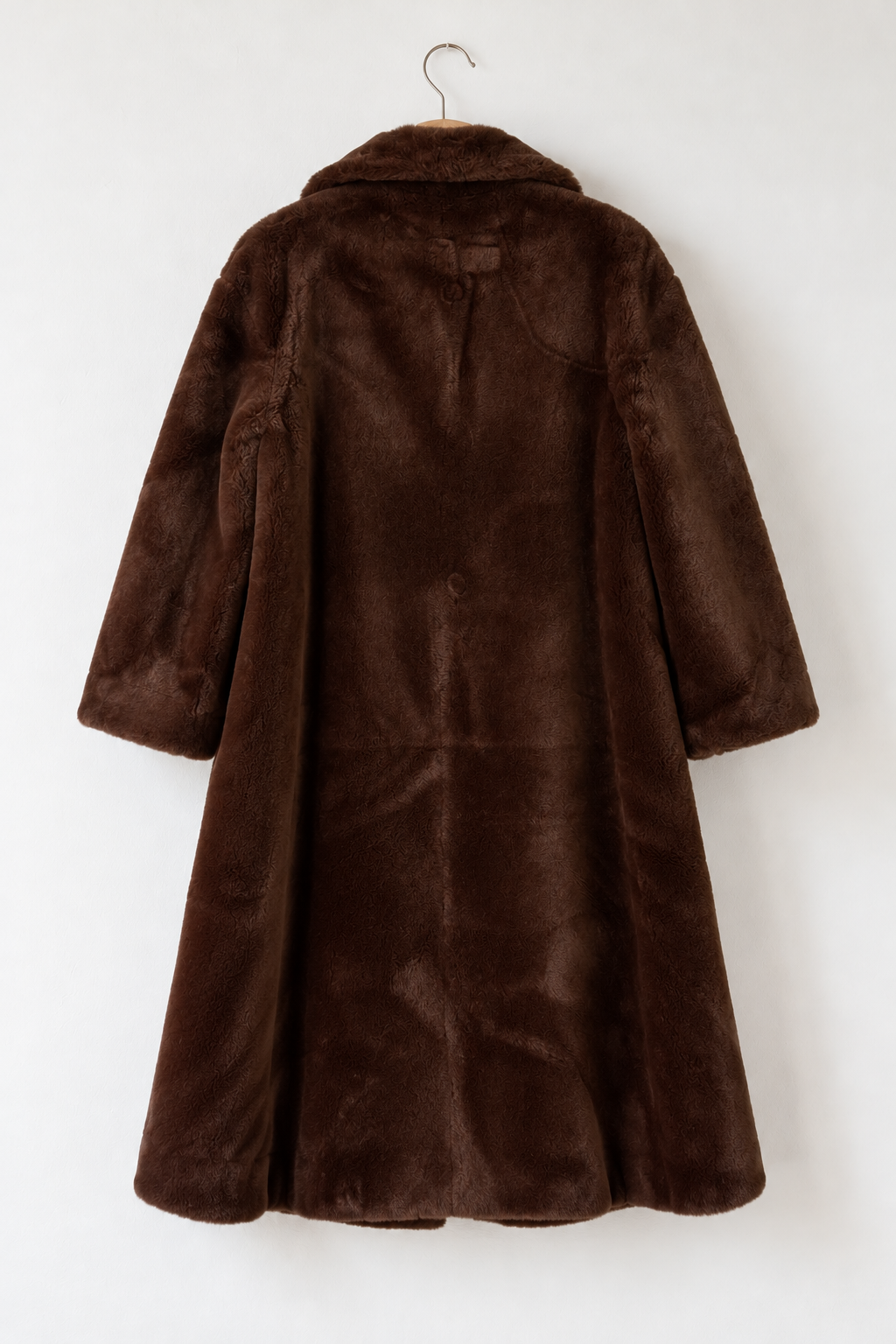 Pelliccia Ecologica Vintage Oversize Cioccolato