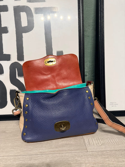 Postina multicolor in pelle handmade