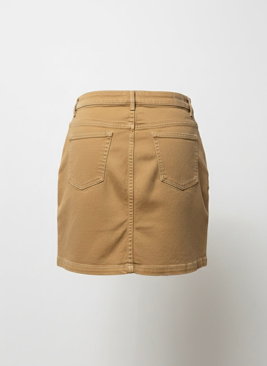 Minigonna denim cammello