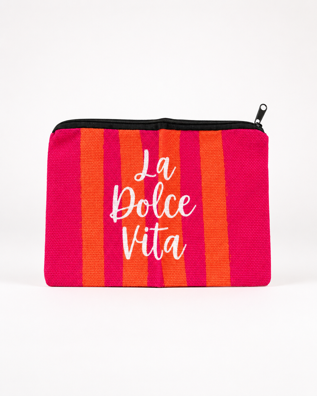 Pochette tela righe ‘La Dolce Vita’