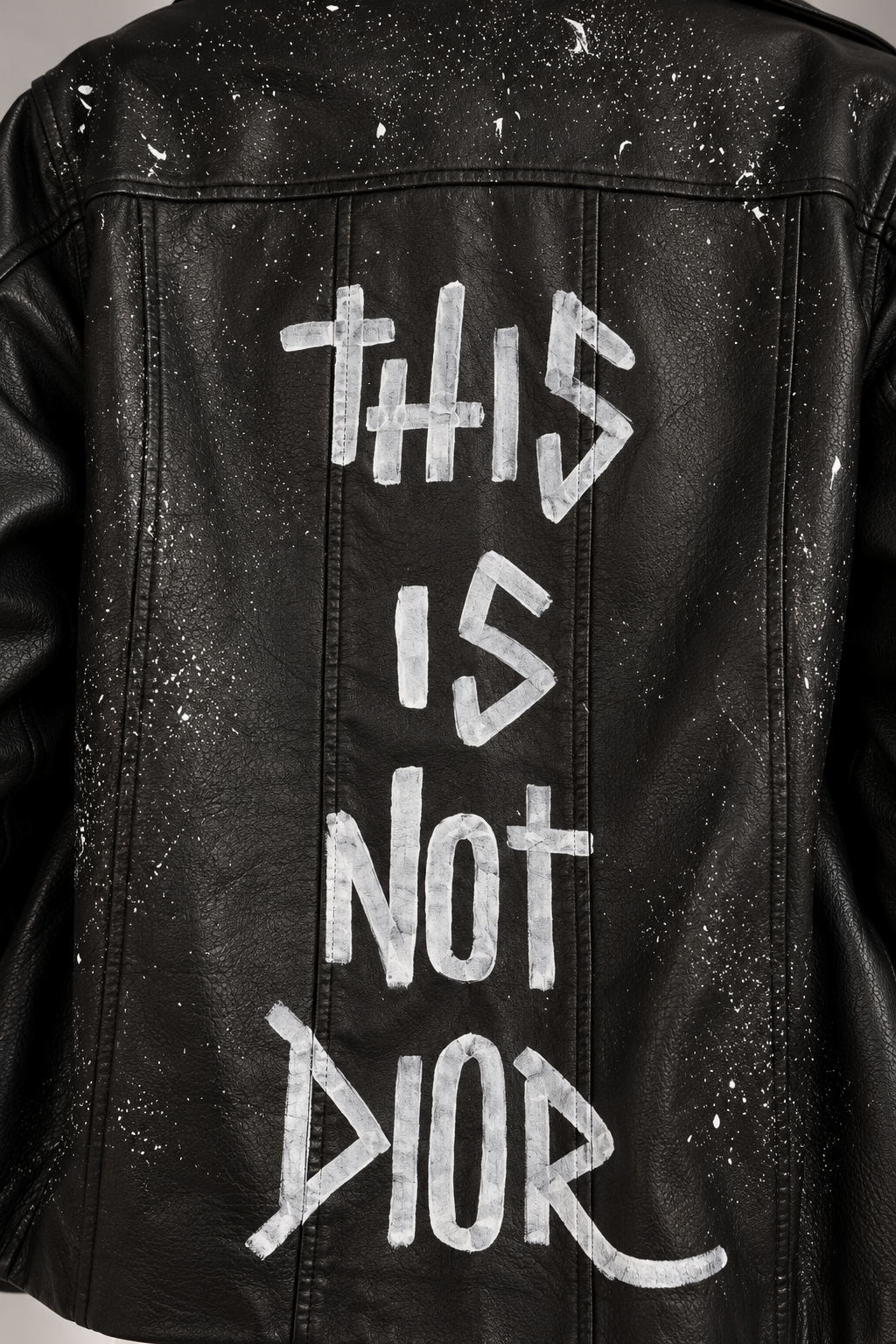 Giacca in pelle ‘This is not Dior’