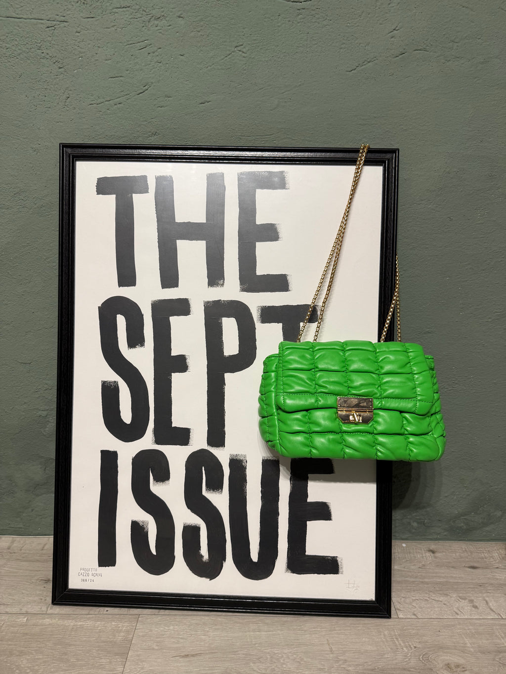 Borsa trapuntata pouf verde
