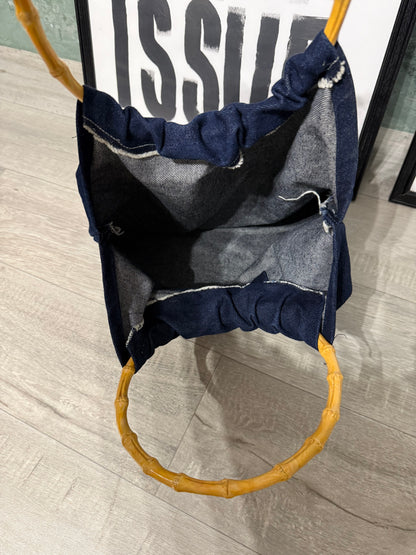 Borsa Tote denim manico bamboo