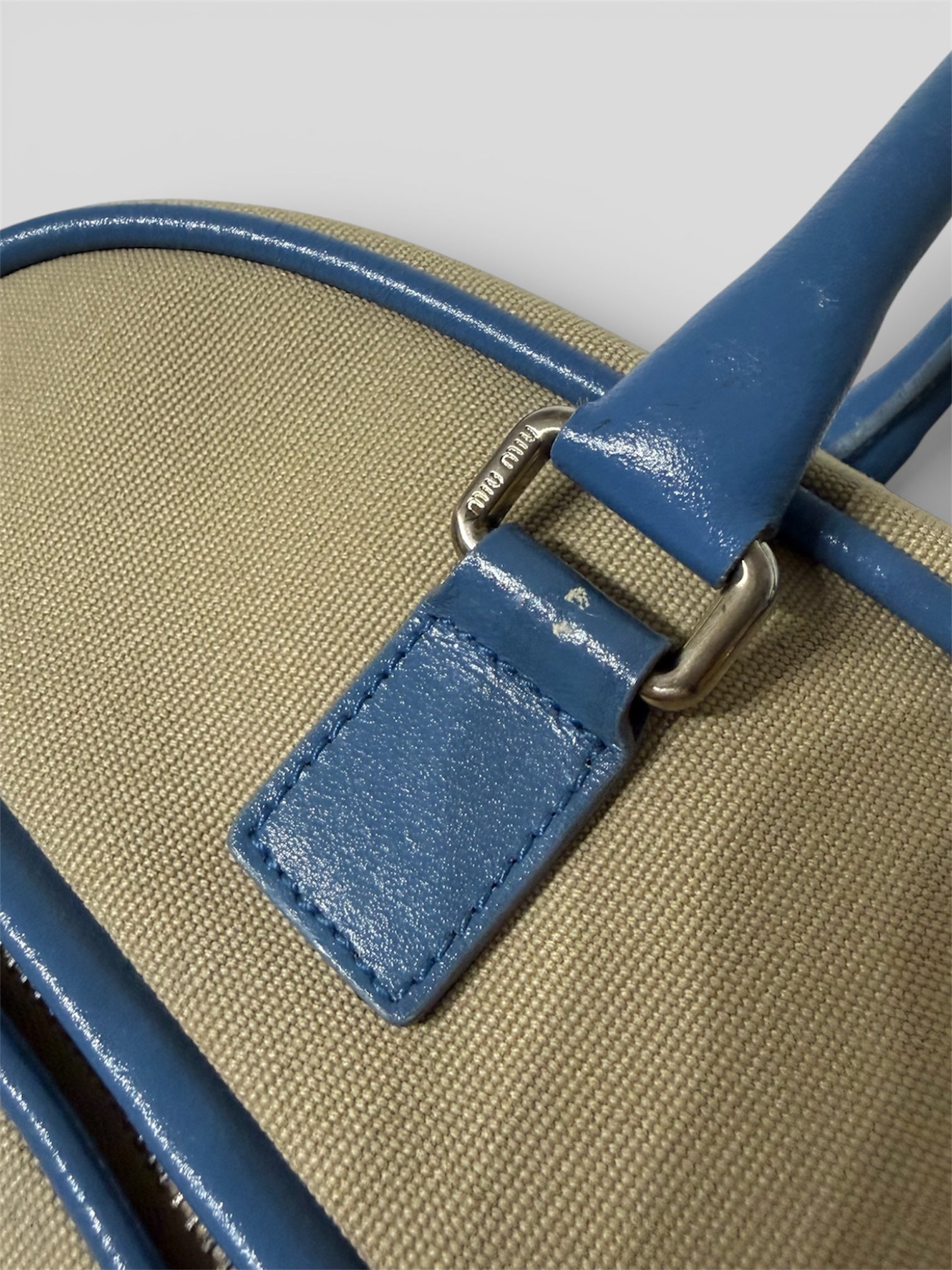 Borsa bowling tela e pelle Miu Miu