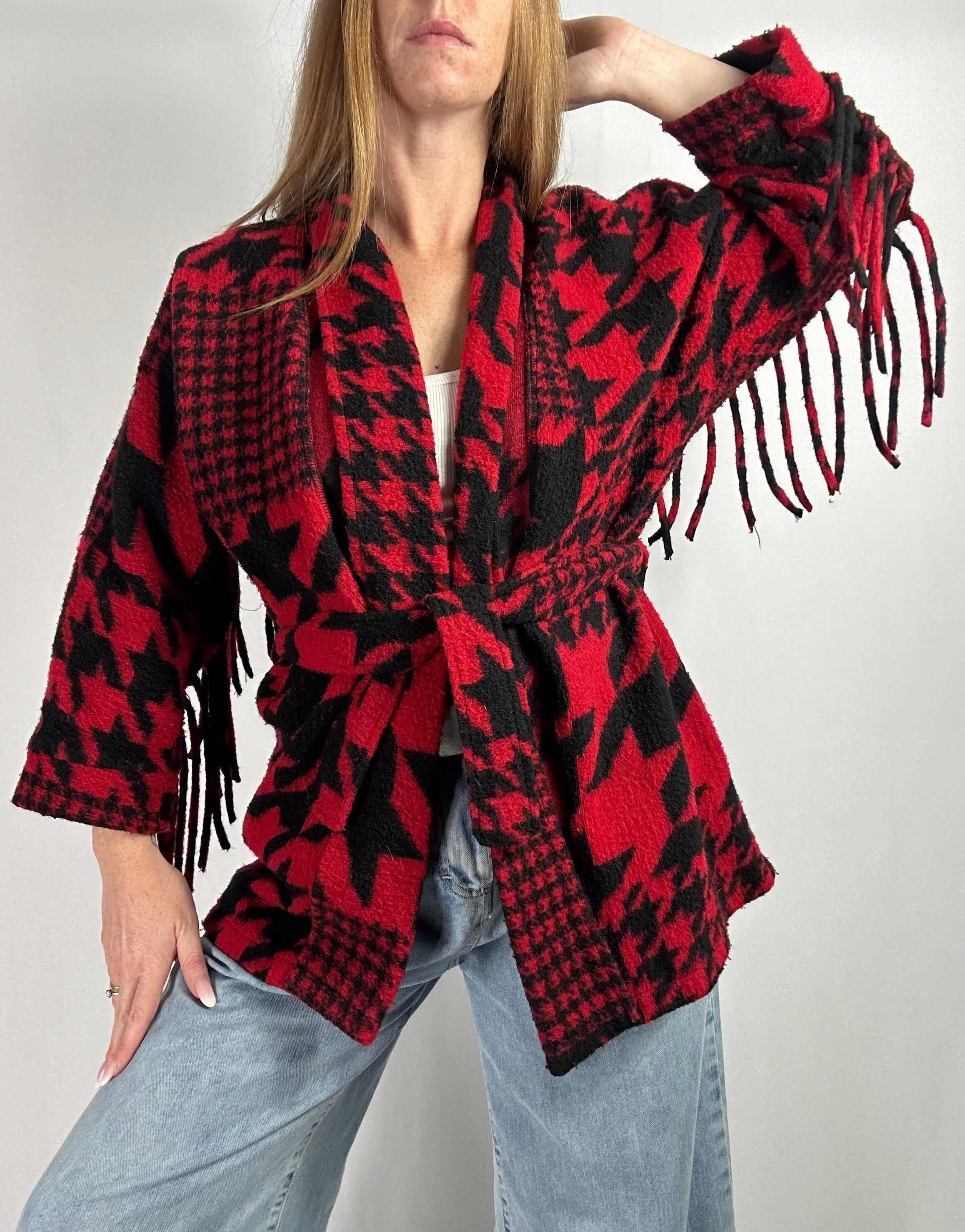 Cappotto frange pied de poule