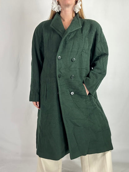 Cappotto doppiopetto verde bosco tg.M