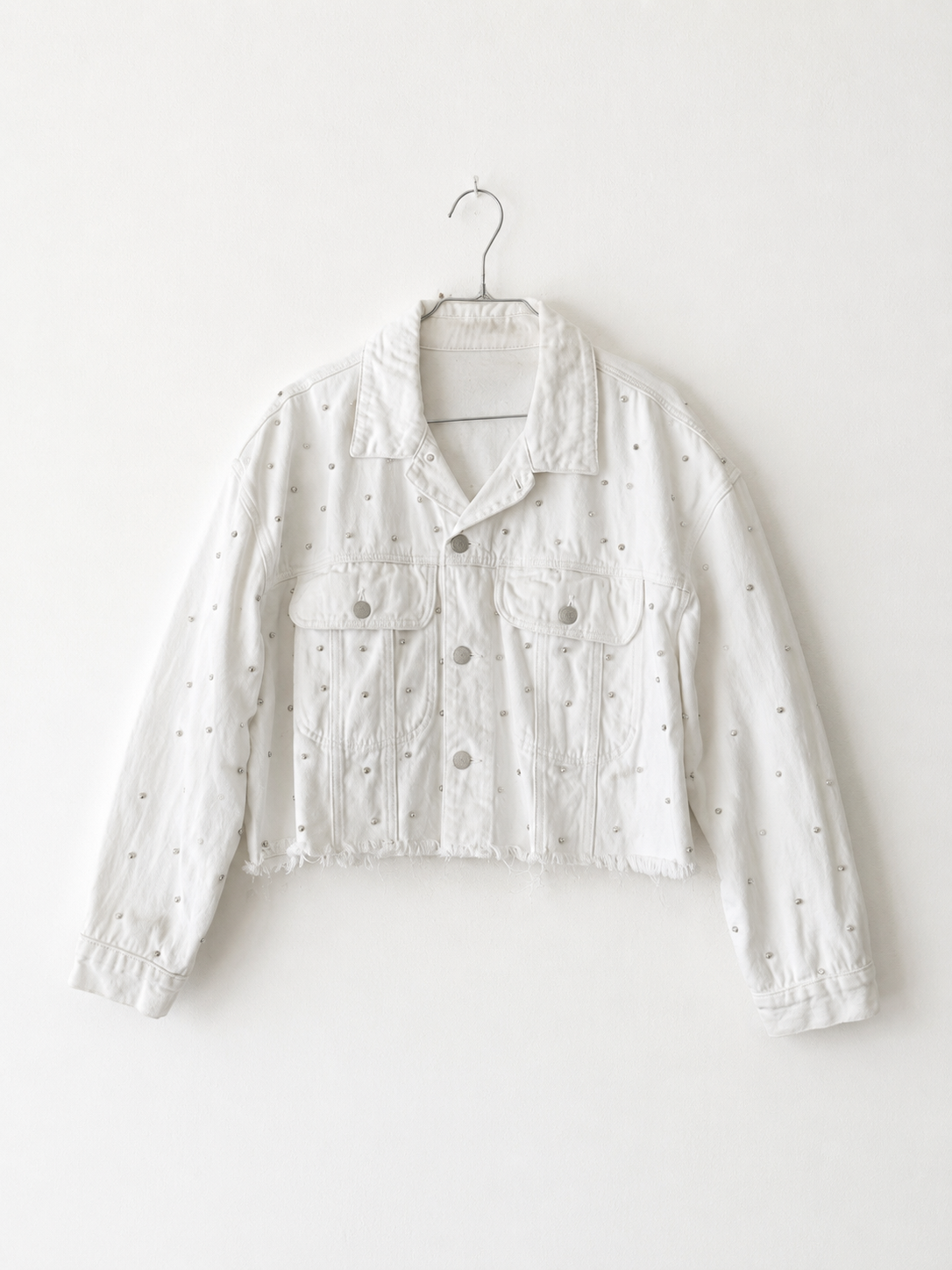 Giacca denim cropped strass