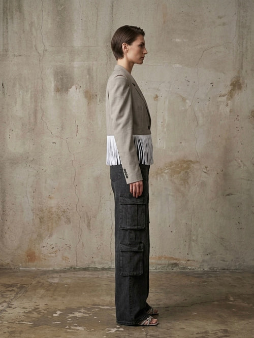 Blazer cropped-cut out frange