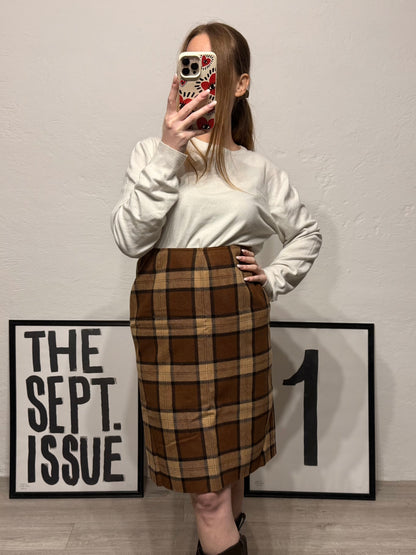 Gonna longuette vintage tartan check