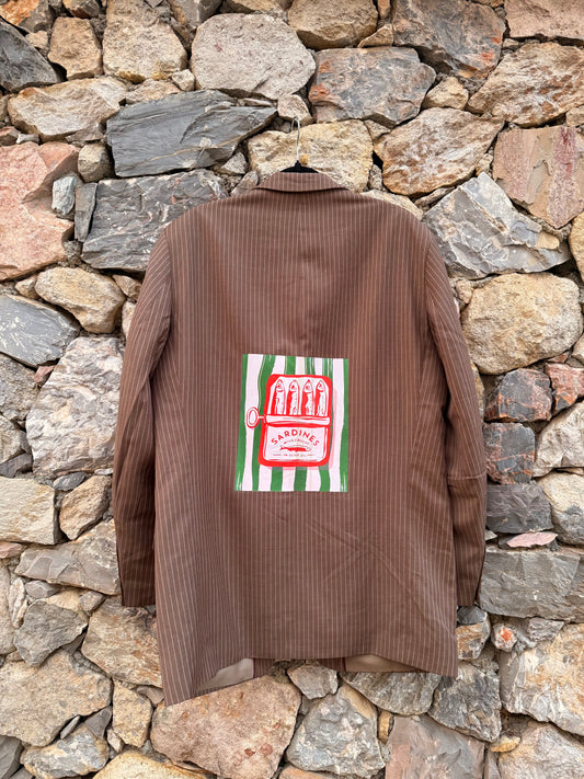 Blazer gessato ‘Sardines’ handmade