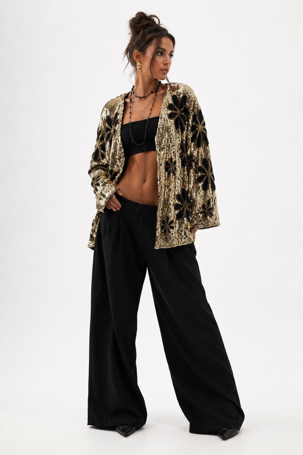 Blazer paillettes seta handmade
