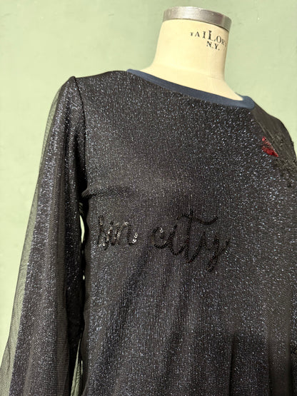 Abito/maxi maglia !M?ERFECT lurex scritte