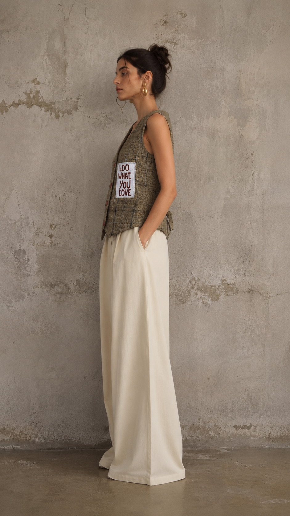Gilet tweed ‘Do what you love’