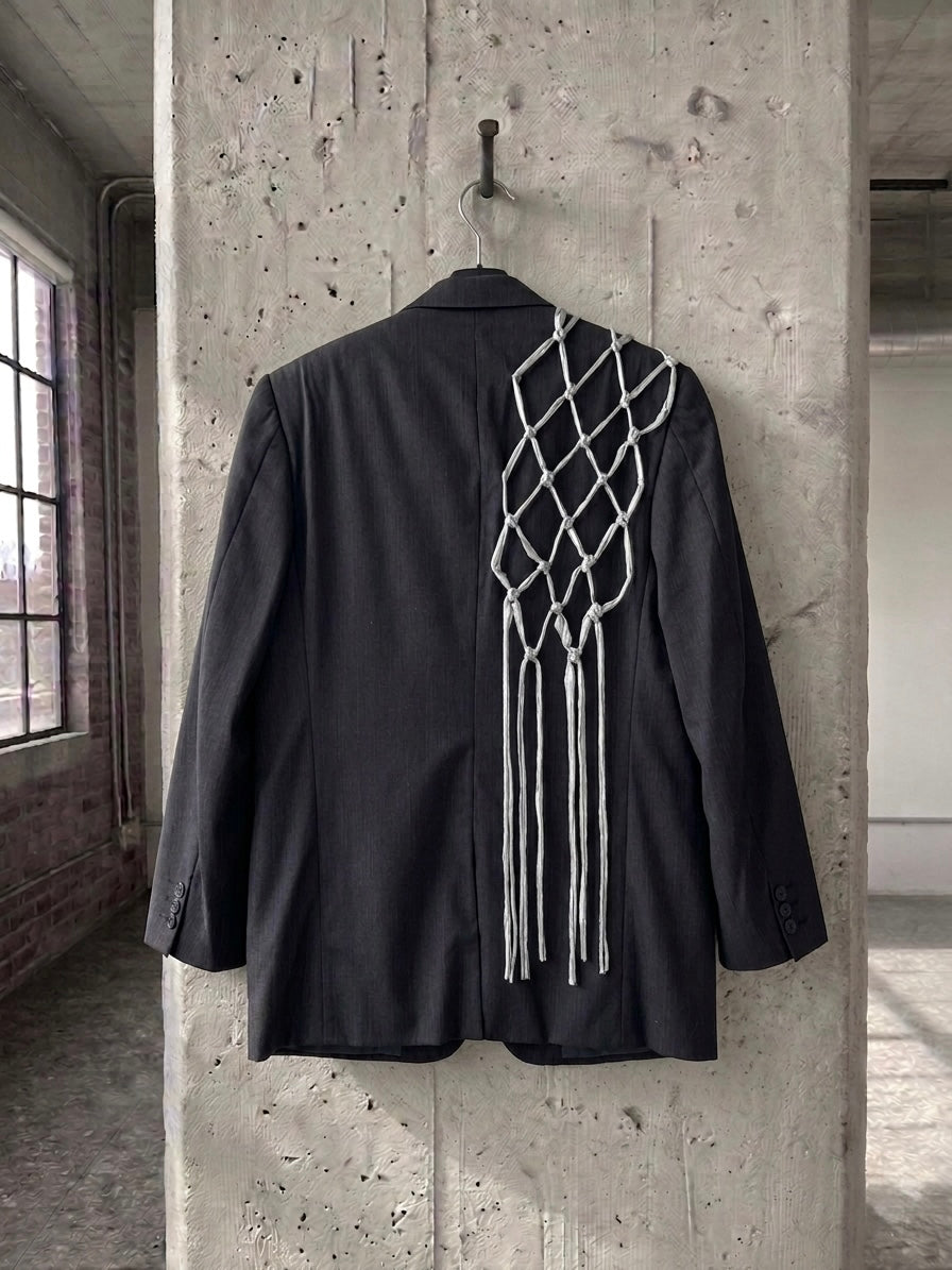 Blazer vintage Valentino ‘silver knot’ reworked