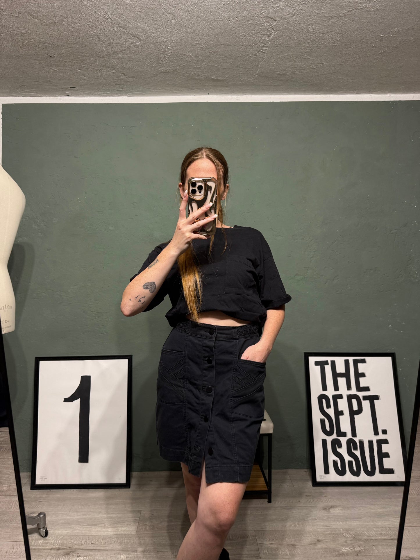 Minigonna denim nero