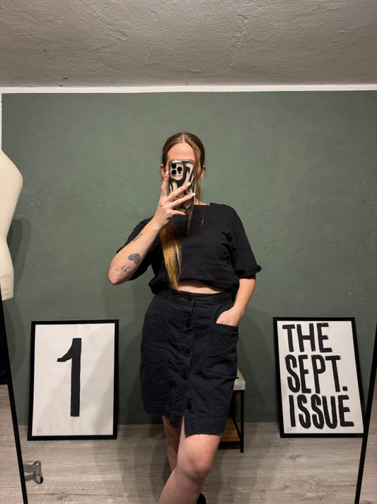 Minigonna denim nero