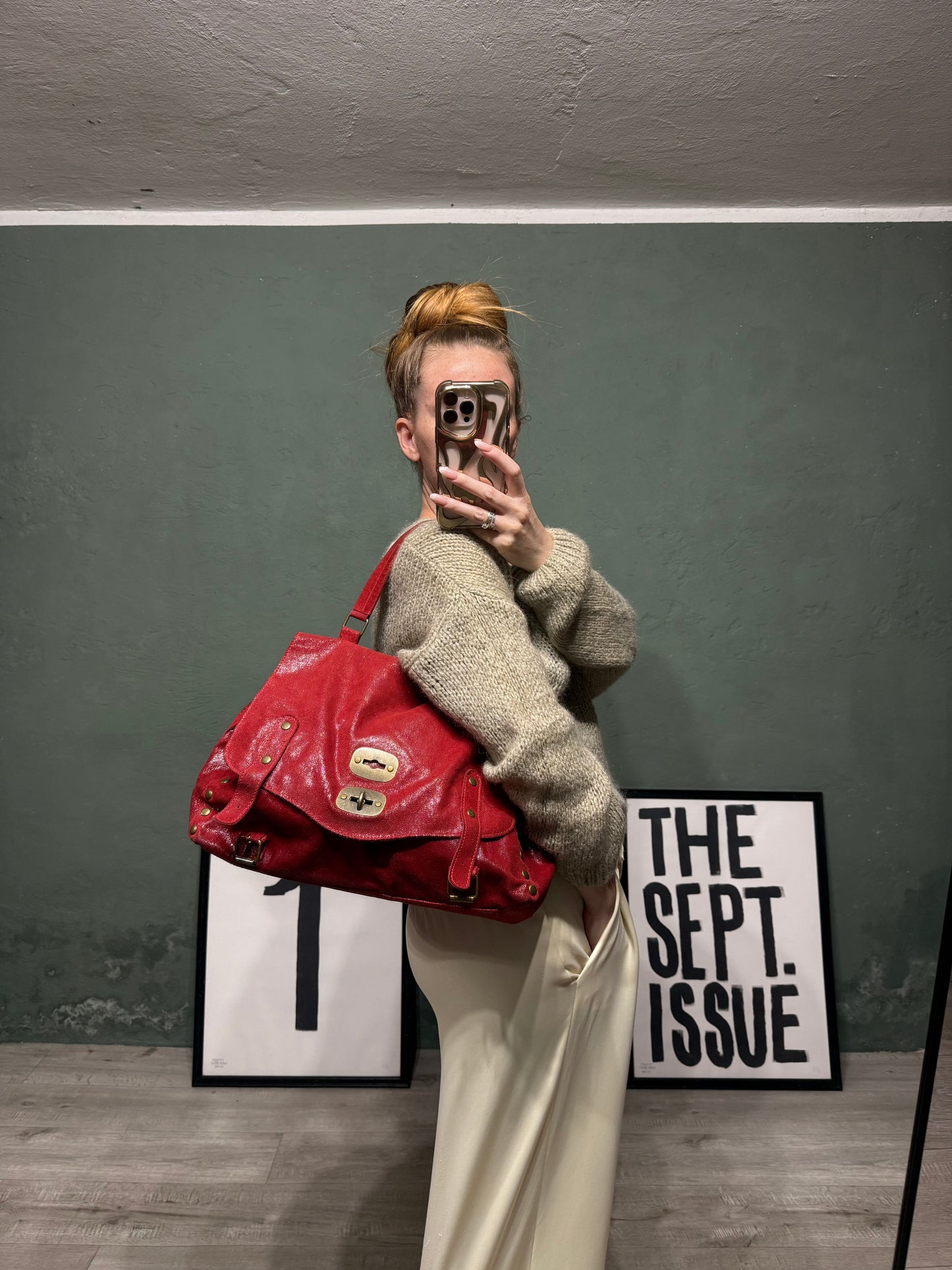 Postina in pelle ciliegia