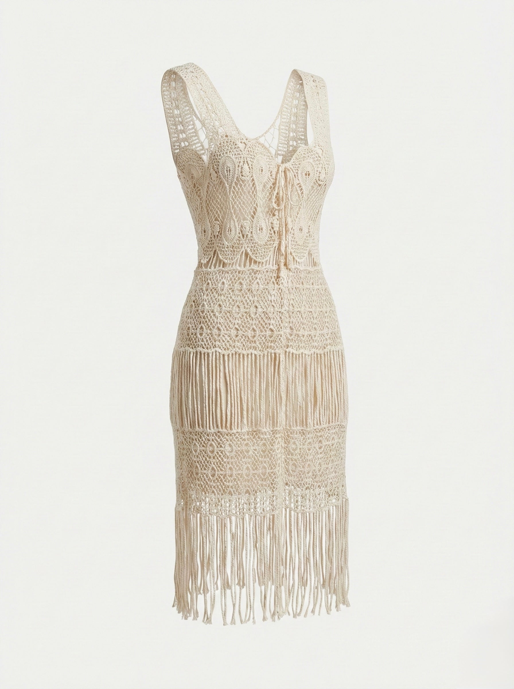 Gilet macrame frange