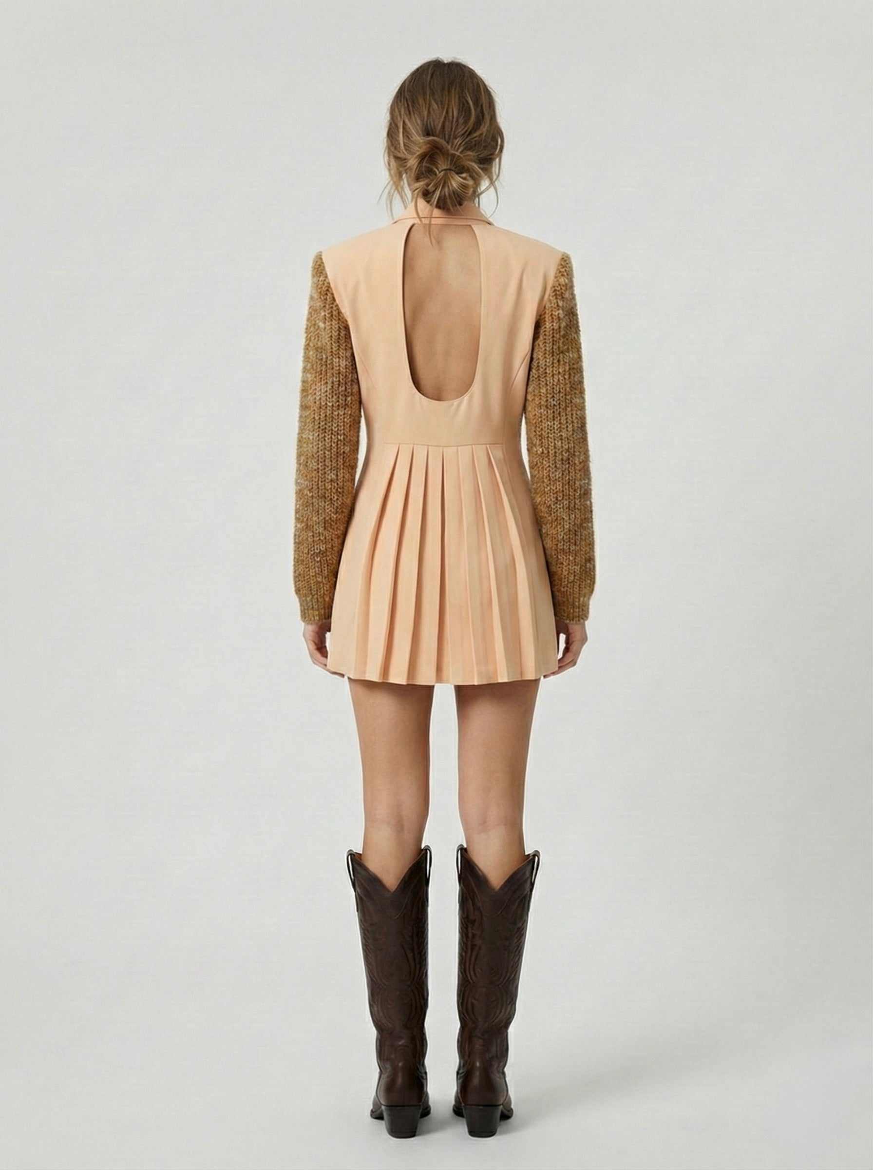 Blazer-robe manteau albicocca & wool handmade