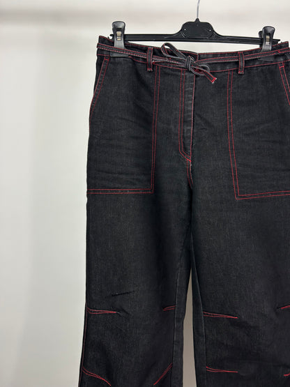 Pantalone baggy cuciture rosse tg.L