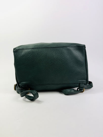 Zaino similpelle borchie verde bottiglia