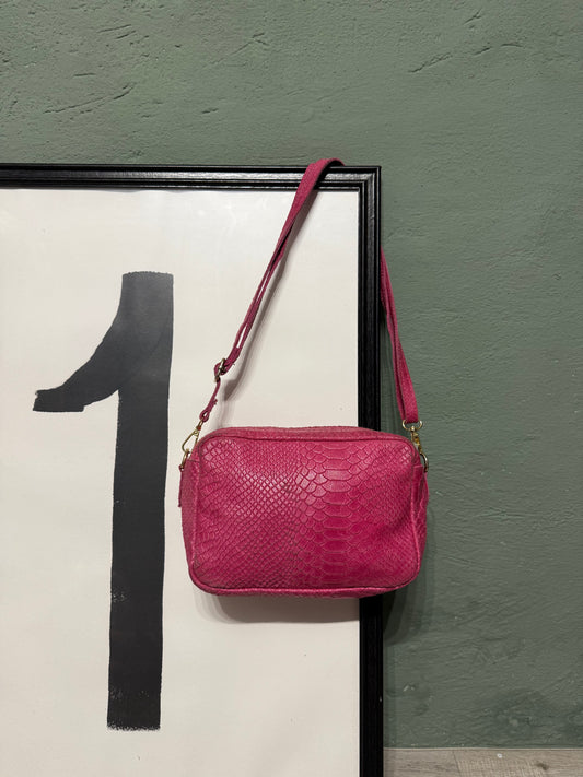 Pochette stampa cocco in pelle