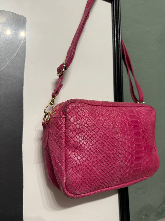Pochette stampa cocco in pelle