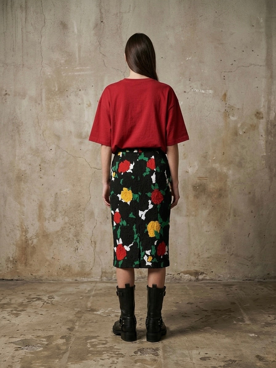 Gonna vintage fiori midi