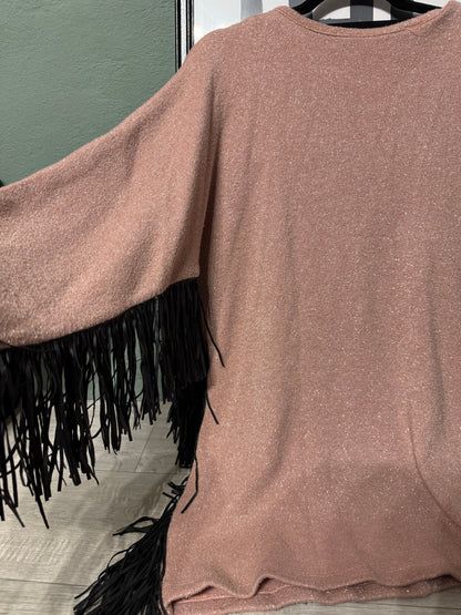 Maxi maglia / abito lurex e frange