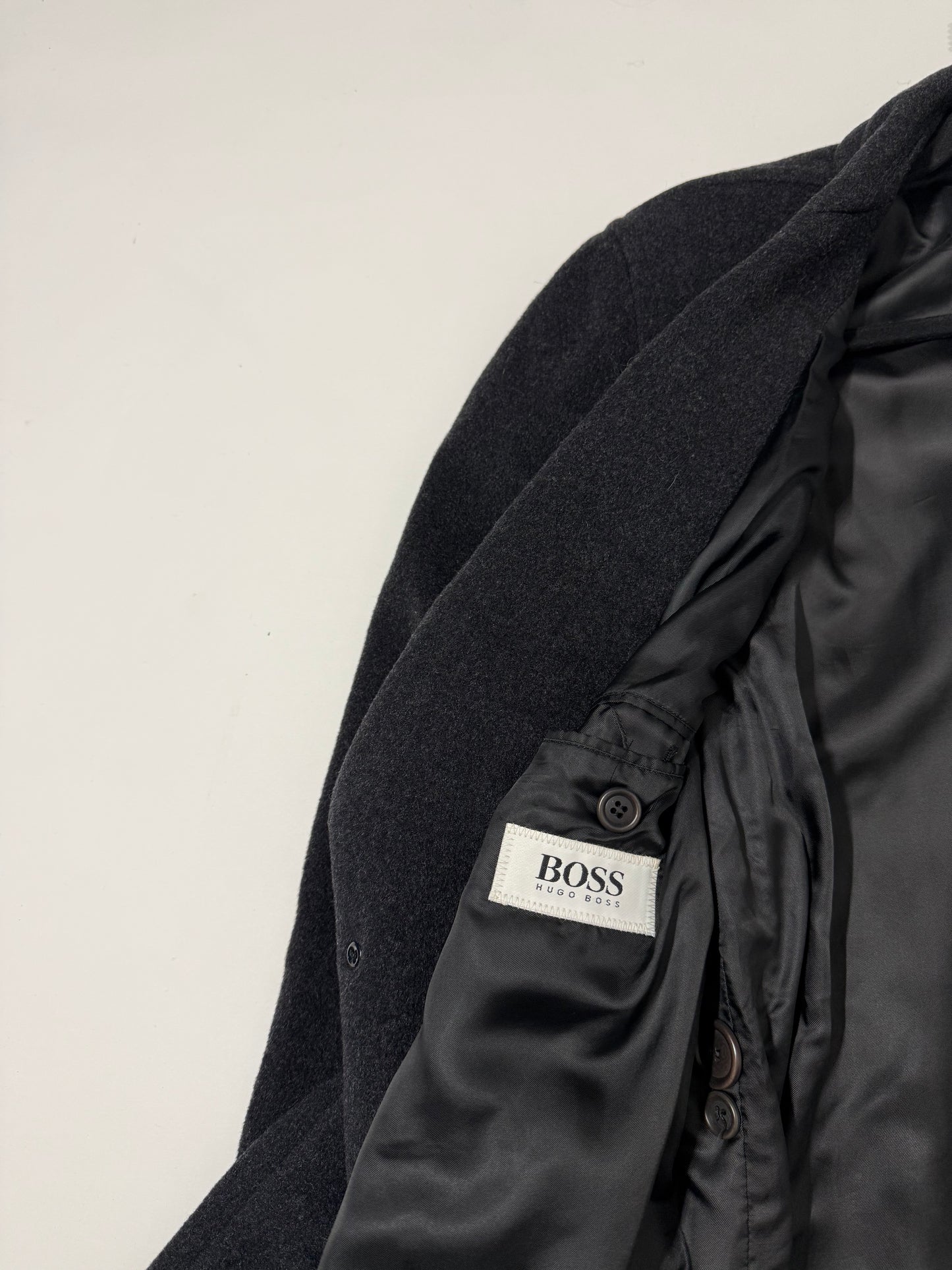 Cappotto monopetto 100% lana vergine Hugo Boss antracite